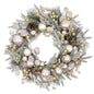 Elegant Silver and Gold Christmas Wreath with Pinecones, Ornaments for Front Door Decor, Festive Home & Party Decorations