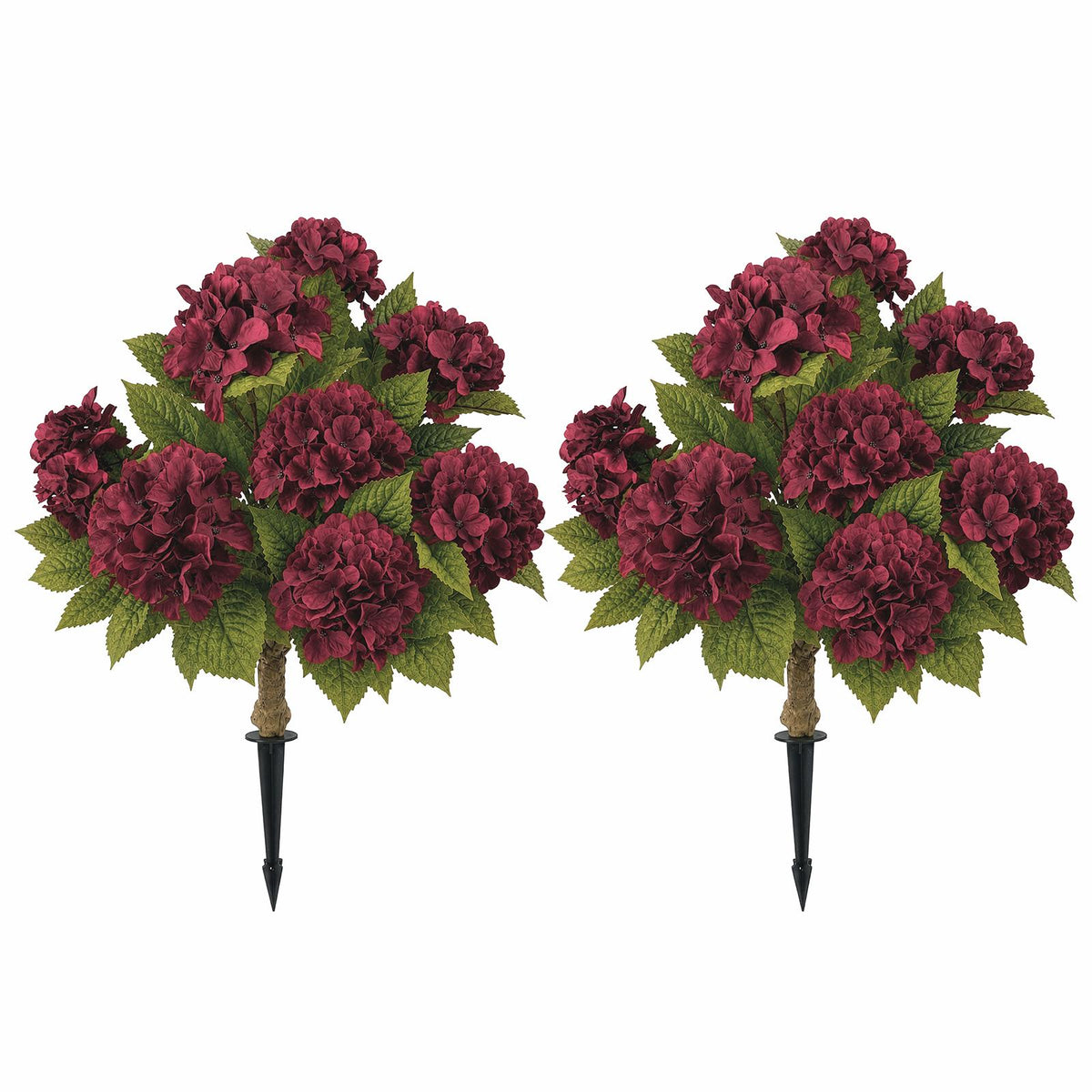 2PCS Artificial Fall Hydrangea Flowers, Outdoor Decorative Plants for Home Decor