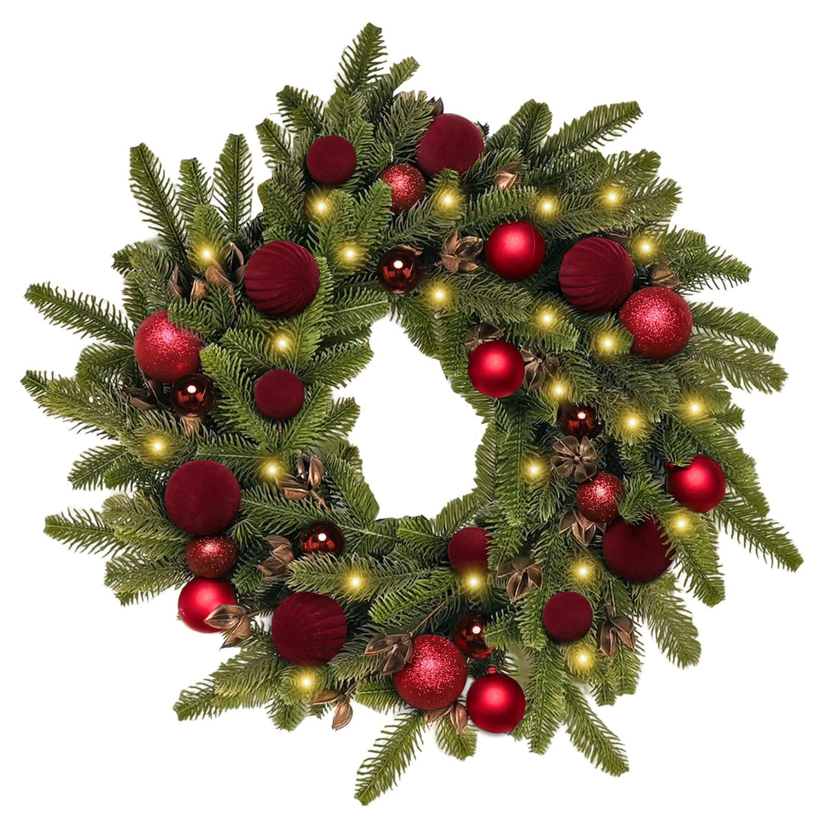 24 inch Christmas Wreath,Artifical Christmas Door Wreaths,Winter Wreath