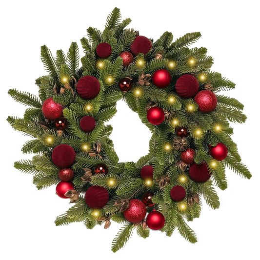 24 inch Christmas Wreath,Artifical Christmas Door Wreaths,Winter Wreath